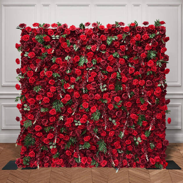 Burgundy & Red Floral Wall