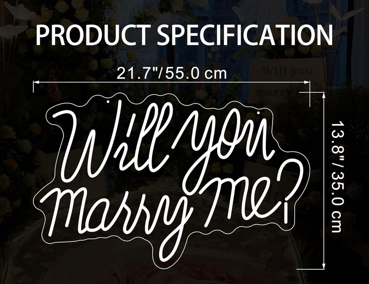 Letrero LED “Will You Marry Me” - Imagen 2