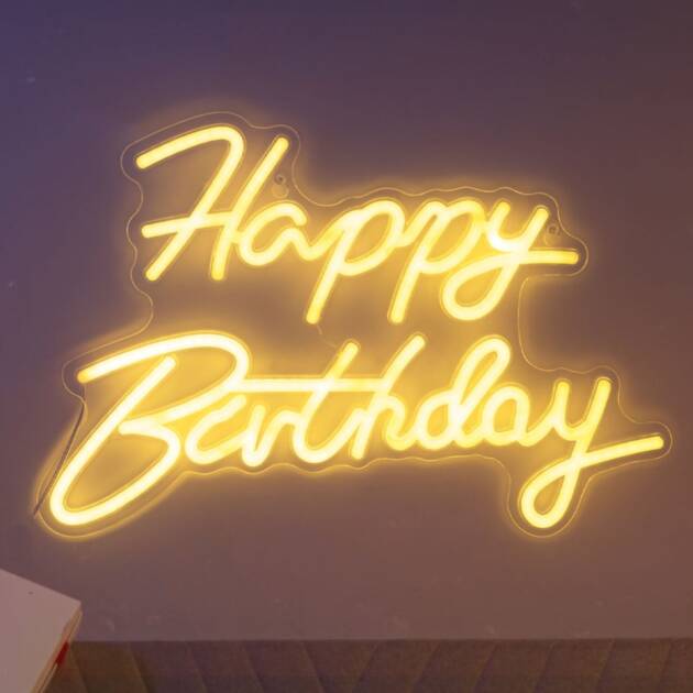 Letrero LED “Happy Birthday”