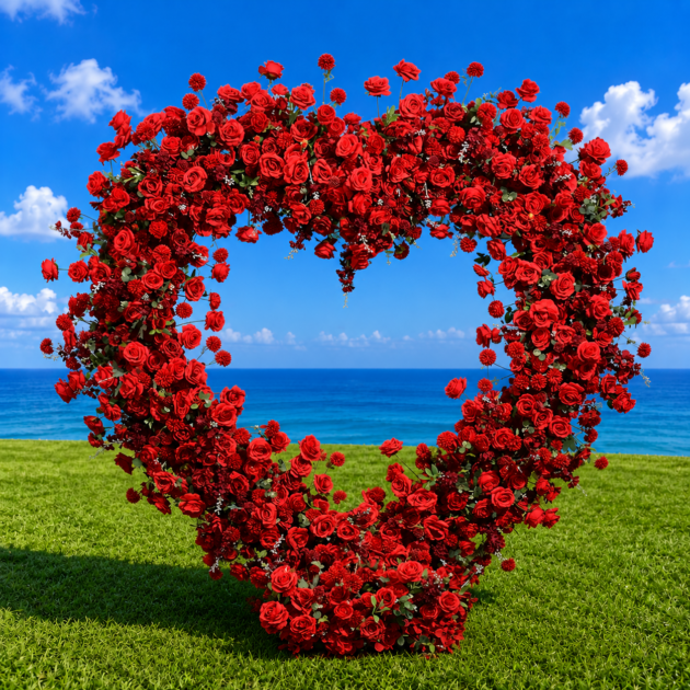 Red Rose Heart Arch