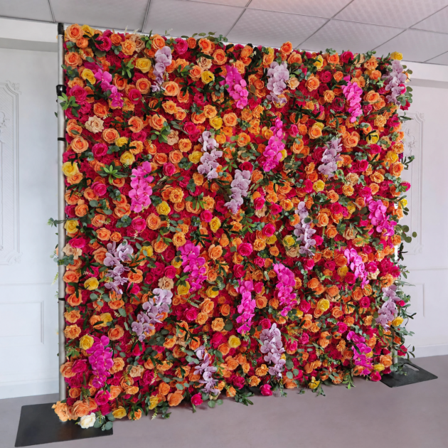 Coral Sunset Floral Wall