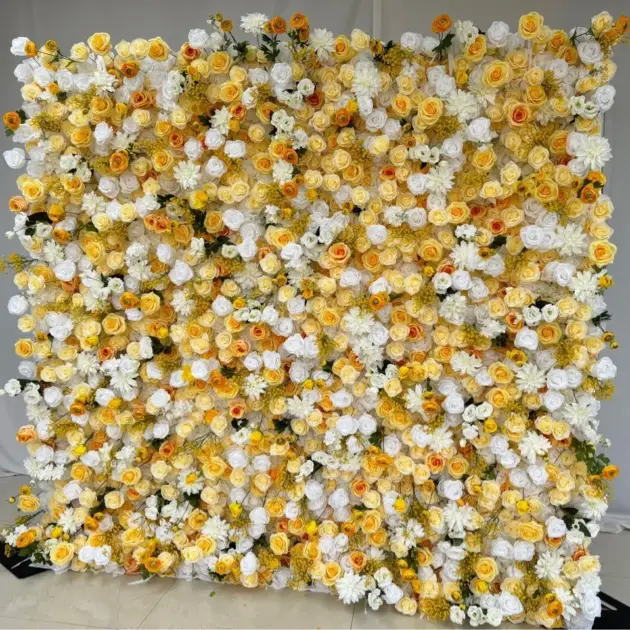 Golden Bloom Floral Wall